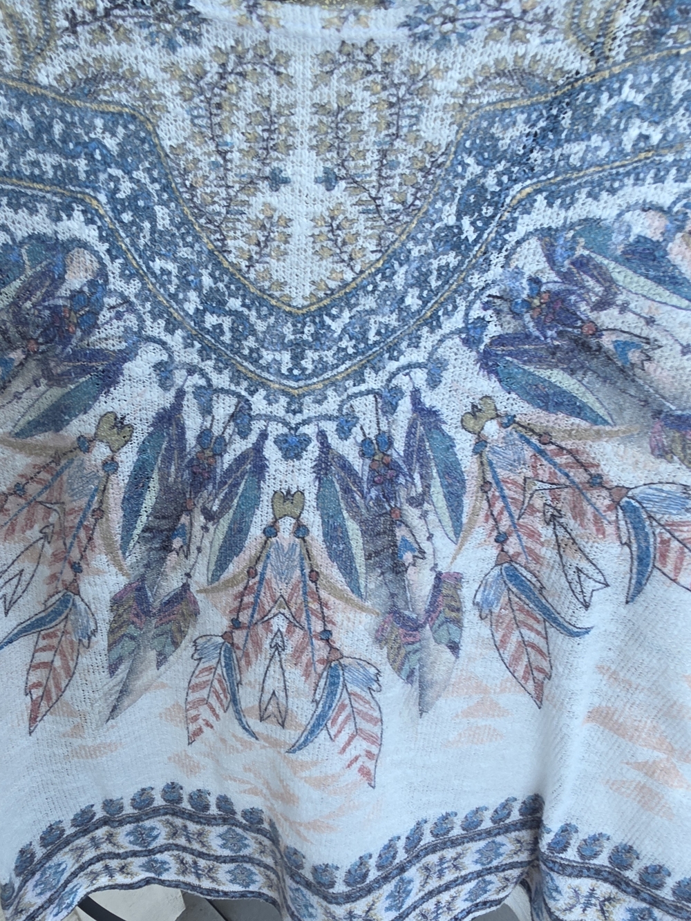 NAIF White Boho Feather Print Women's Top - Picture 2 of 5